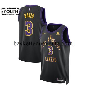 Maillot Basket Los Angeles Lakers Anthony Davis 3 2023-2024 Nike City Edition Noir Swingman - Enfant